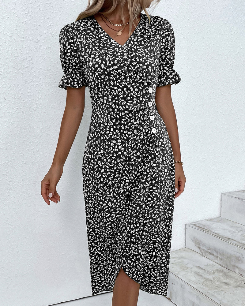 Lotte | Women's V-Neck Flower Summer Dress-6