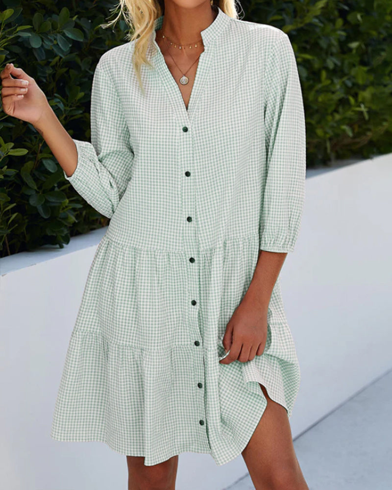 Variant image for Women's A-Line Dress Polyester Stand-Up Collar-19