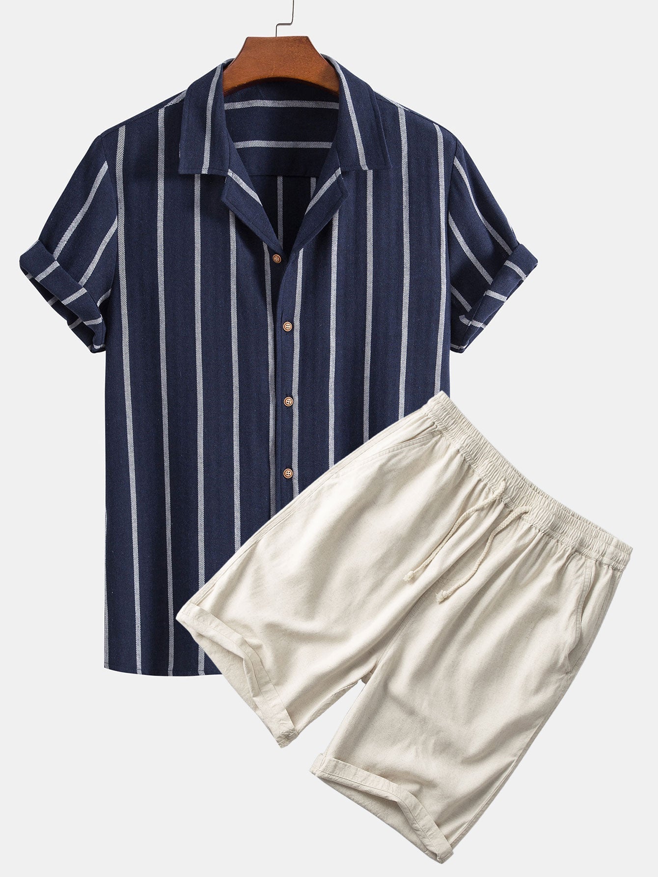 Men's Summer Set Quick-Dry Fabric Shorts and Shirt-1