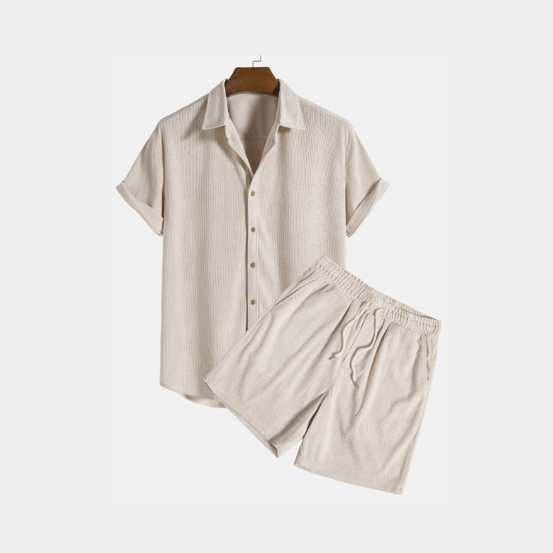 Corduroy Short Sleeve Set for men