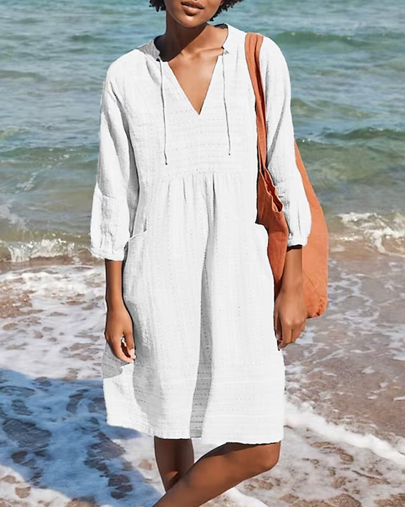 Women's Plus Size Shift Dress Cotton for Summer-3