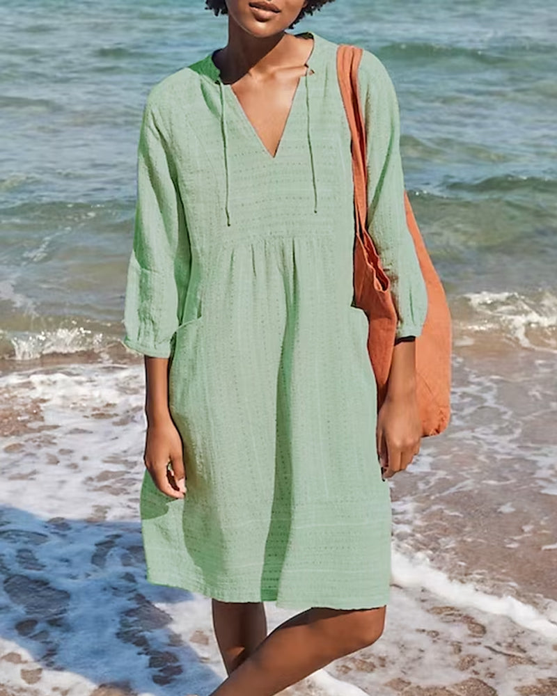 Women's Plus Size Shift Dress Cotton for Summer-2