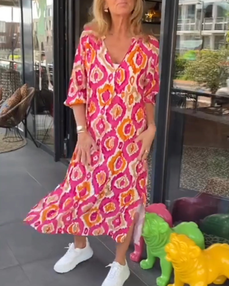 Nienke | Women's Summer Midi Dress with Print-1
