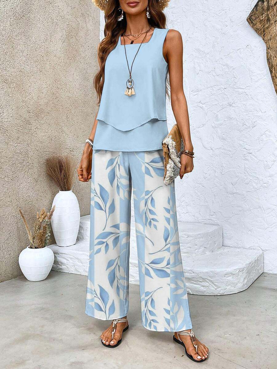 Variant image for Women's Cotton Two-Piece Set Casual Stylish Outfit-1