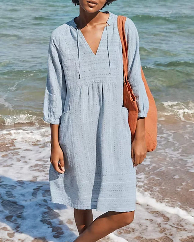 Women's Plus Size Shift Dress Cotton for Summer-1