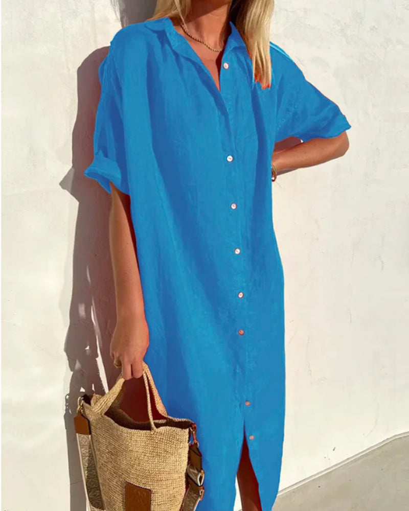 Variant image for Nienke | Women's Casual Cotton Shirt Dress-19