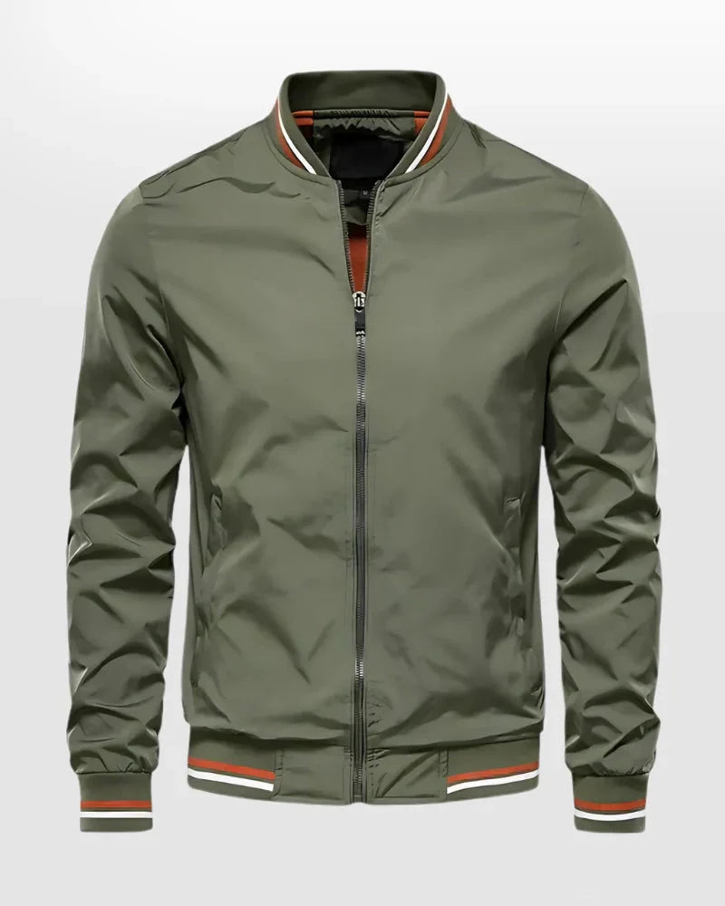 Men's Cotton Striped Bomber Jacket-1