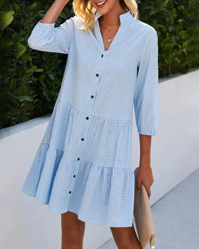 Women's A-Line Dress Polyester Stand-Up Collar-1