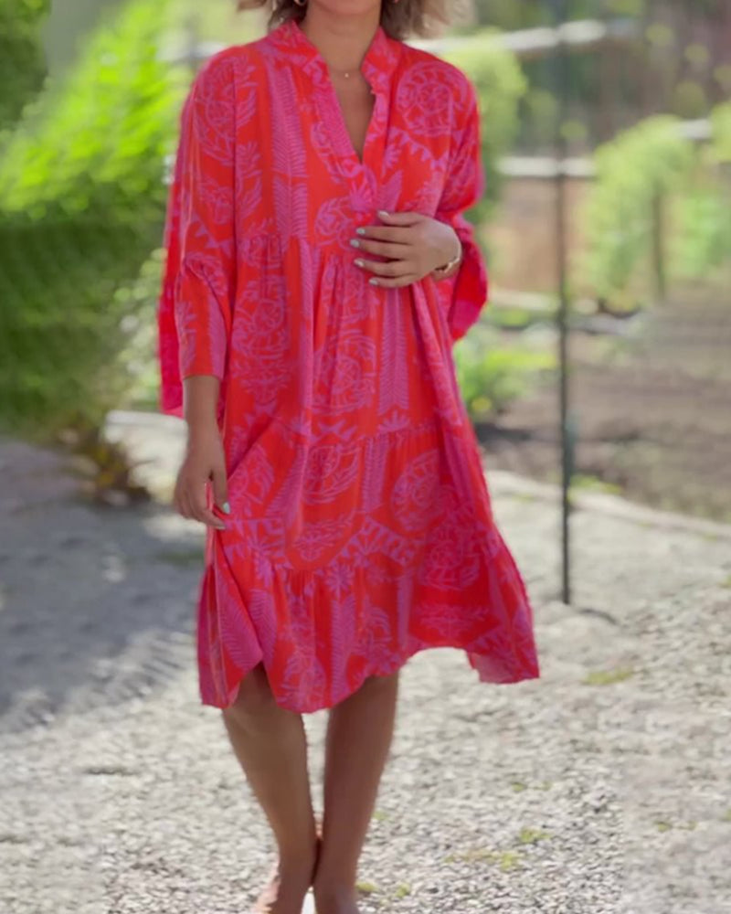 Women's Geometric Print Dress Polyester Plus Size-2