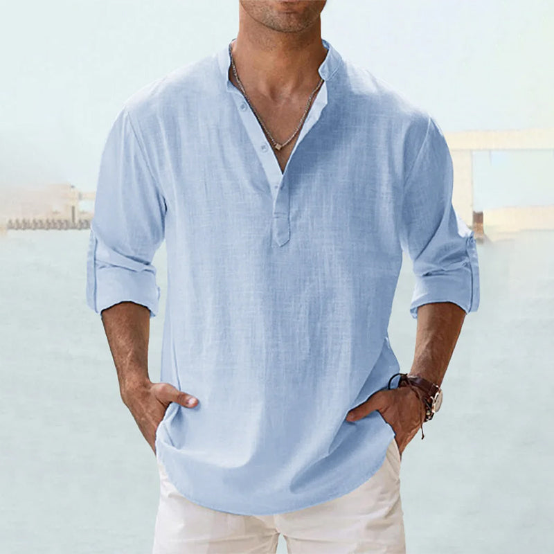 Variant image for Eden | Men's Long Sleeve Linen Shirt-22
