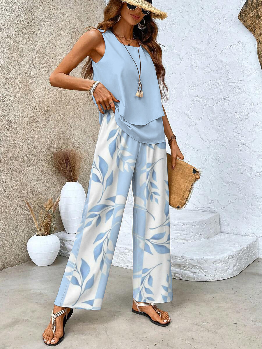 Women's Cotton Two-Piece Set Casual Stylish Outfit-2