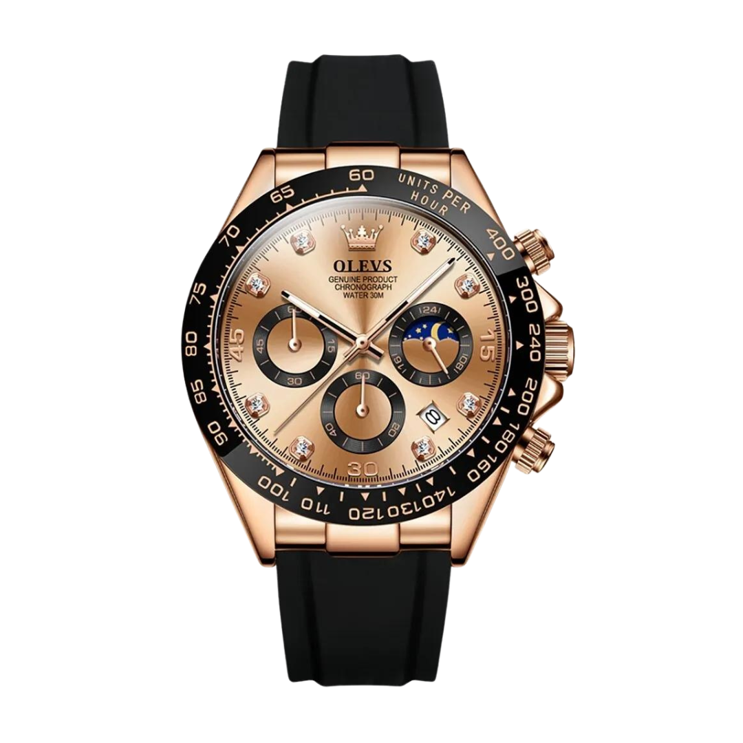 Men's Leather Chrono Watch-2