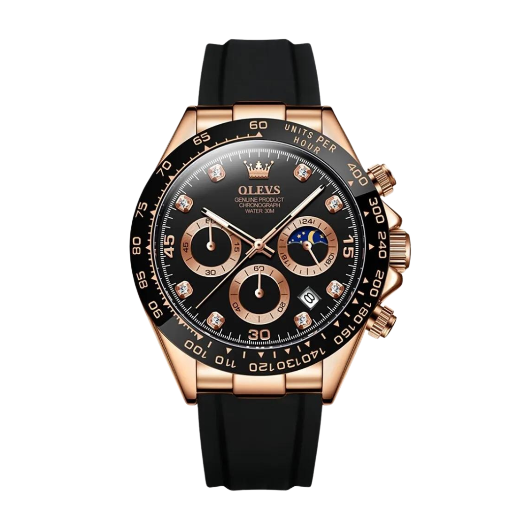 Men's Leather Chrono Watch-3