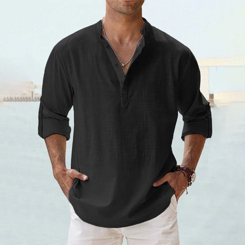 Eden | Men's Long Sleeve Linen Shirt-2