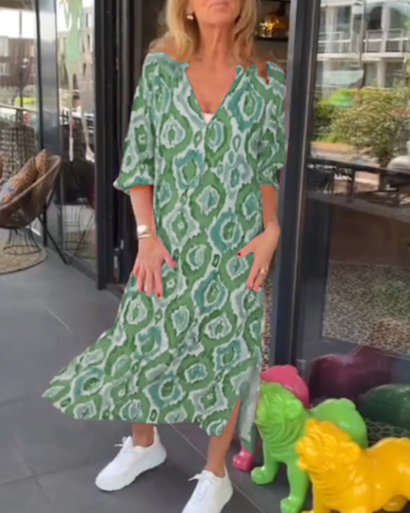 Variant image for Nienke | Women's Summer Midi Dress with Print-7