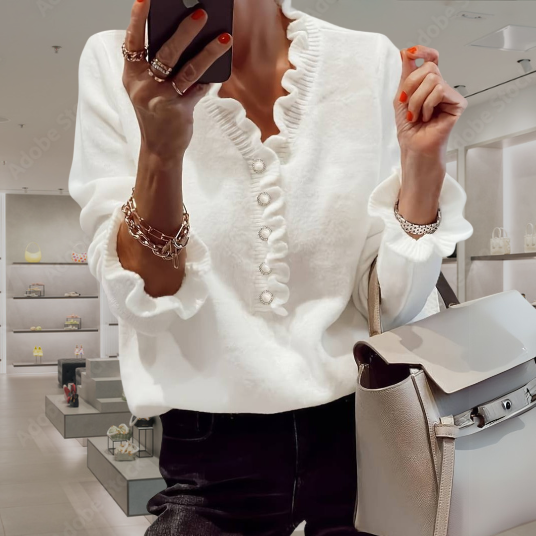 Women's Soft Ruffle Blouse Elegant Design-1