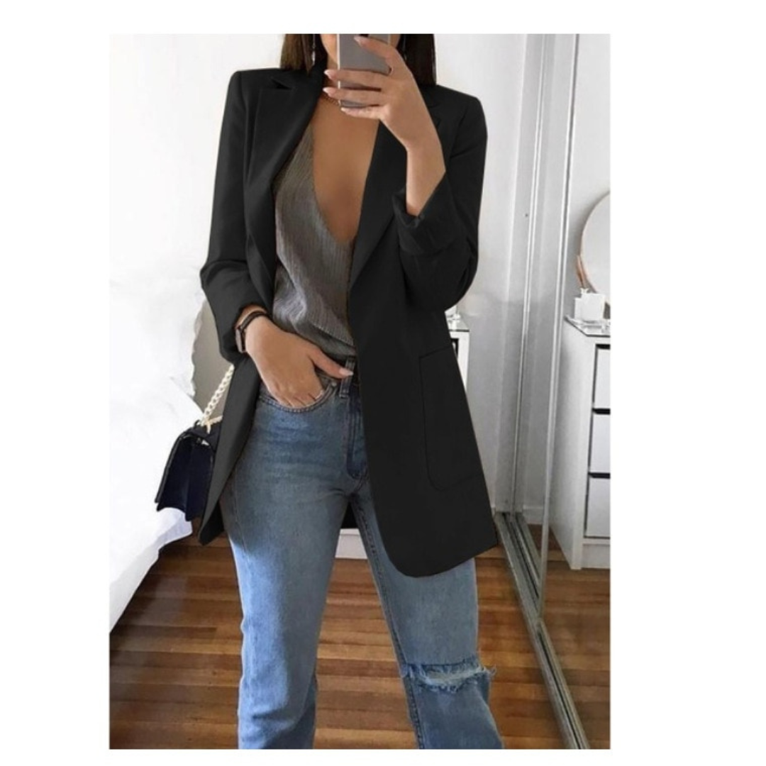 Men's Casual Blazer Grey Polyester-6