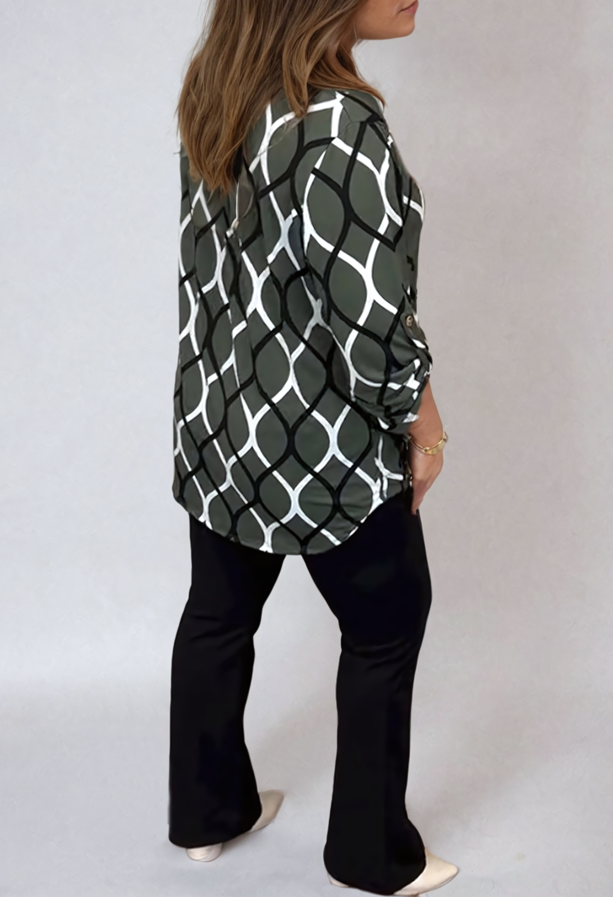 Women's Soft Long Sleeve Blouse Plus Size Tops-4