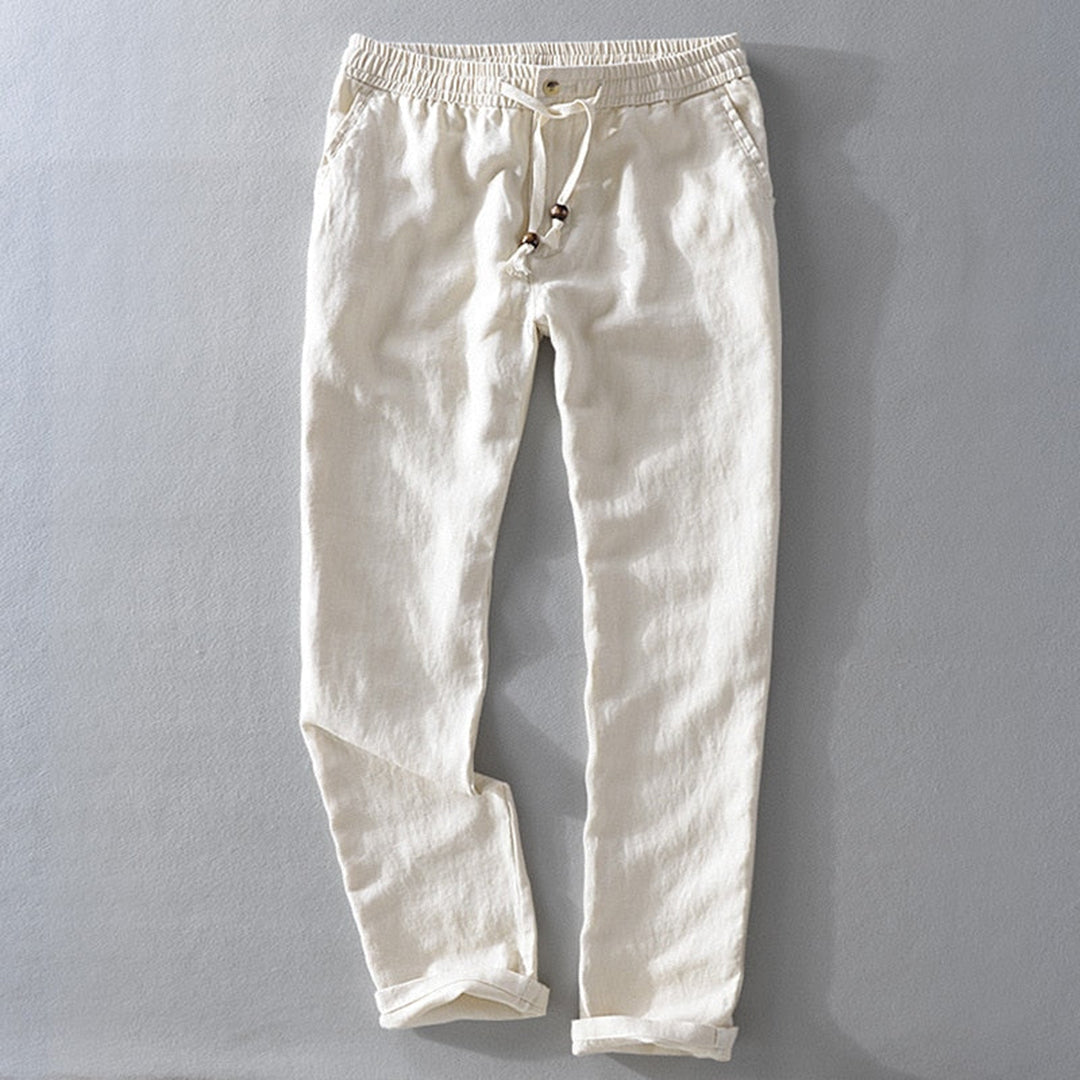 Variant image for Women's White Linen Pants Slim Fit-13