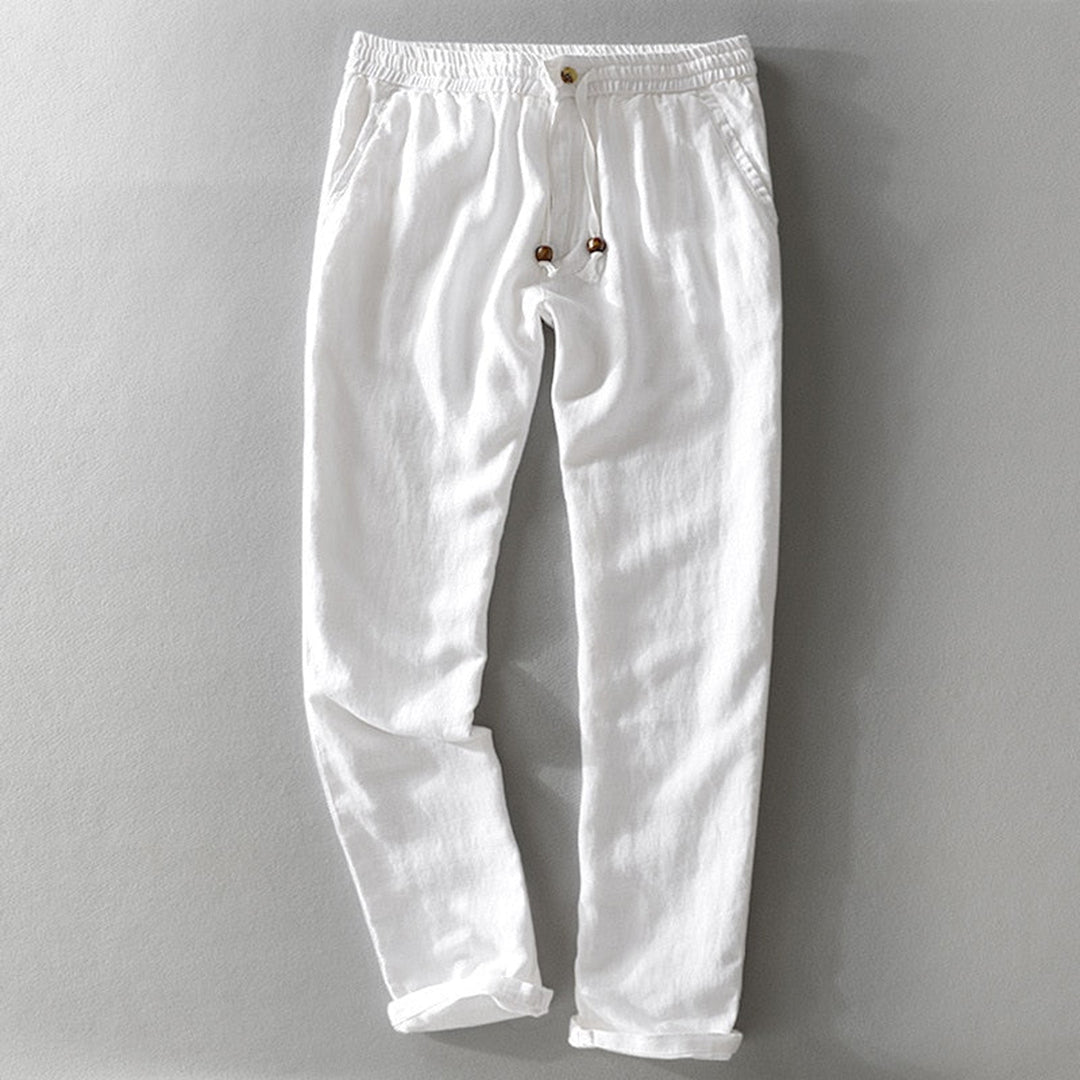 Variant image for Women's White Linen Pants Slim Fit-7