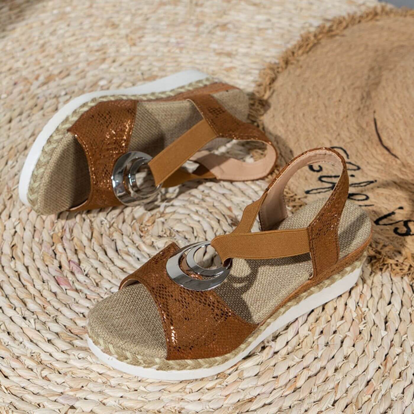 Women's Leather Sandals Comfy with Cushioning-5