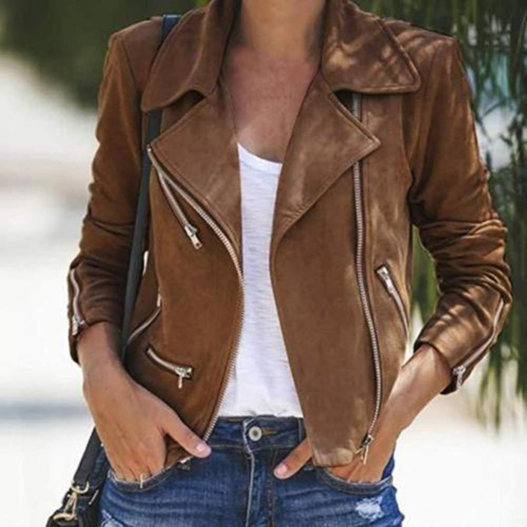 Women's Imitation Leather Jacket-2