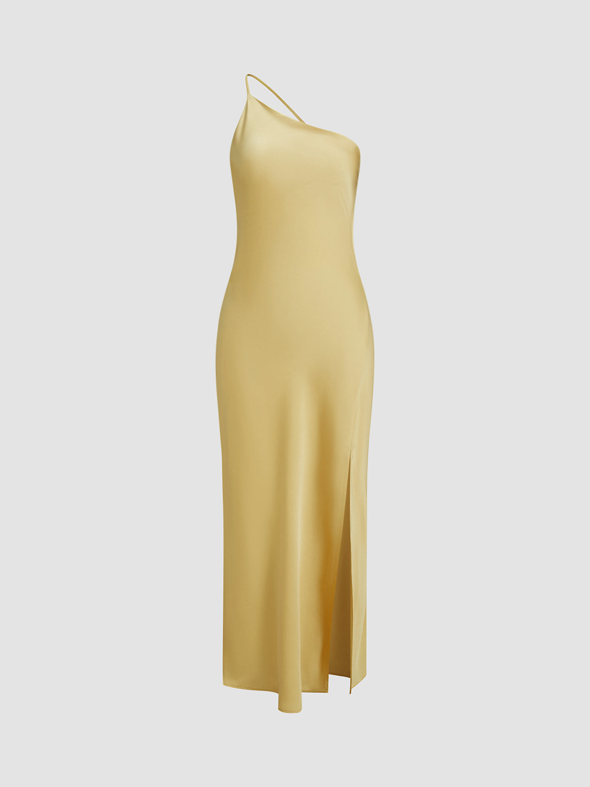 Moonlight | Satin Long Dress with Back Splits-4