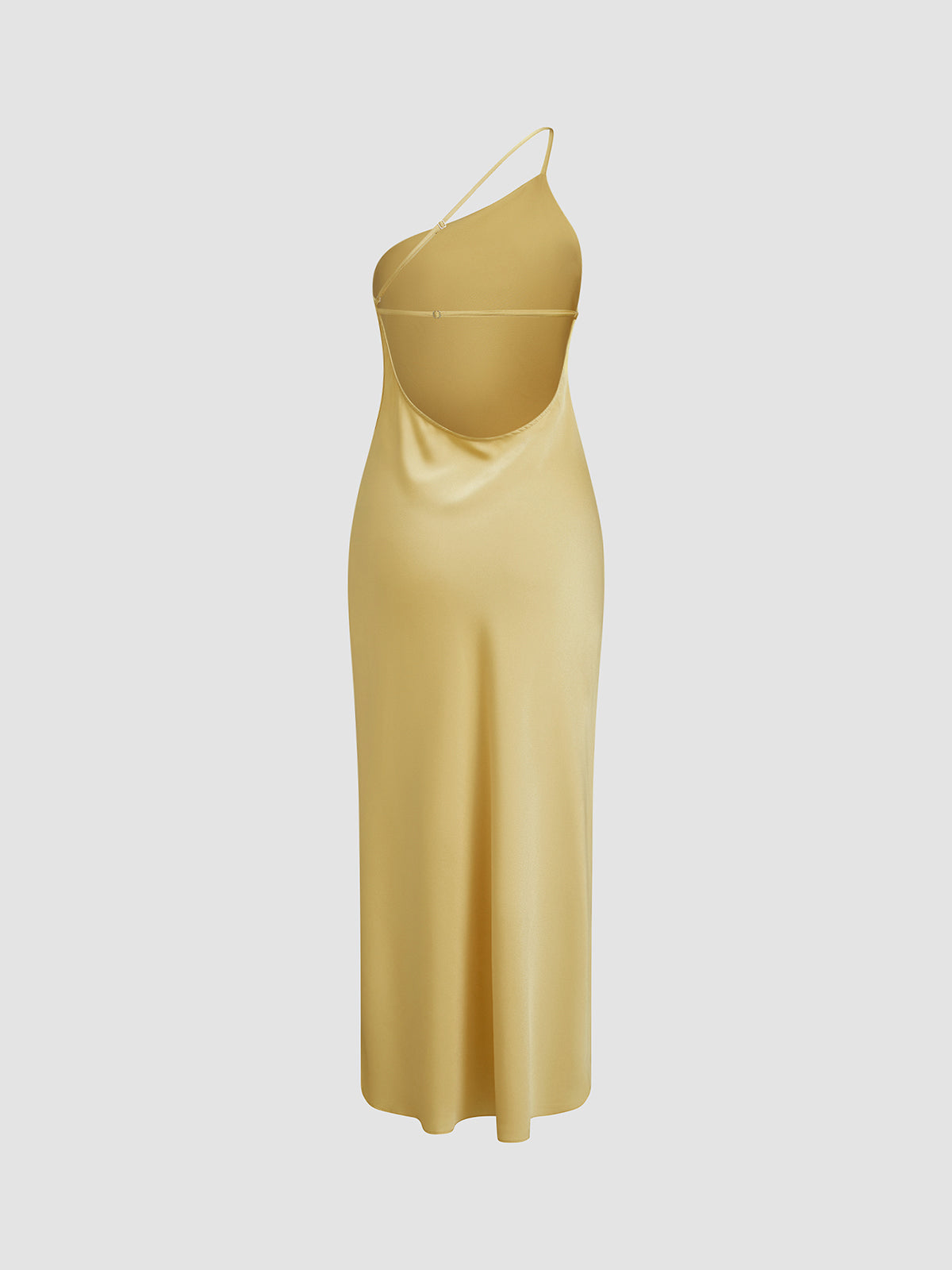 Moonlight | Satin Long Dress with Back Splits-5