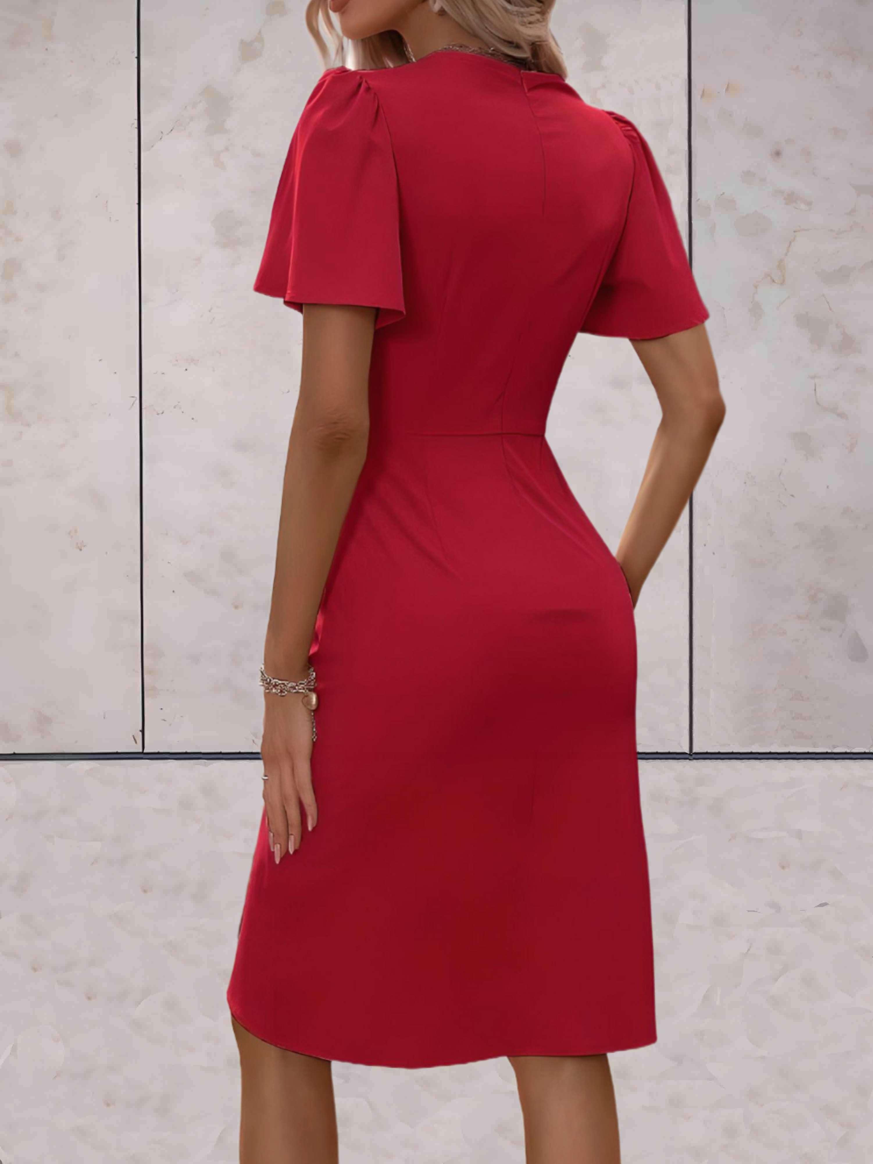 Bianca | Women's Classic V-Neck Wrap Dress-3