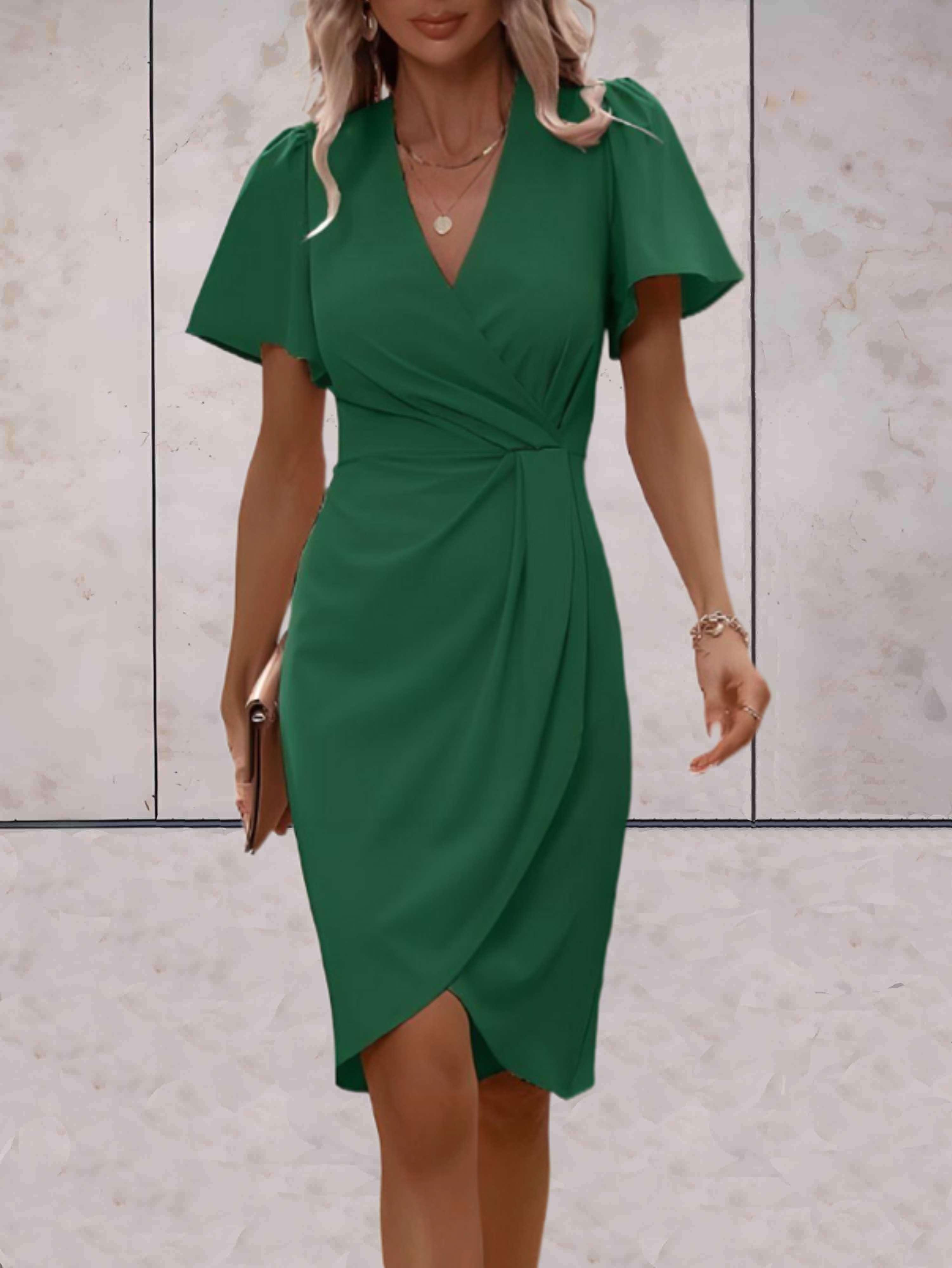 Variant image for Bianca | Women's Classic V-Neck Wrap Dress-9