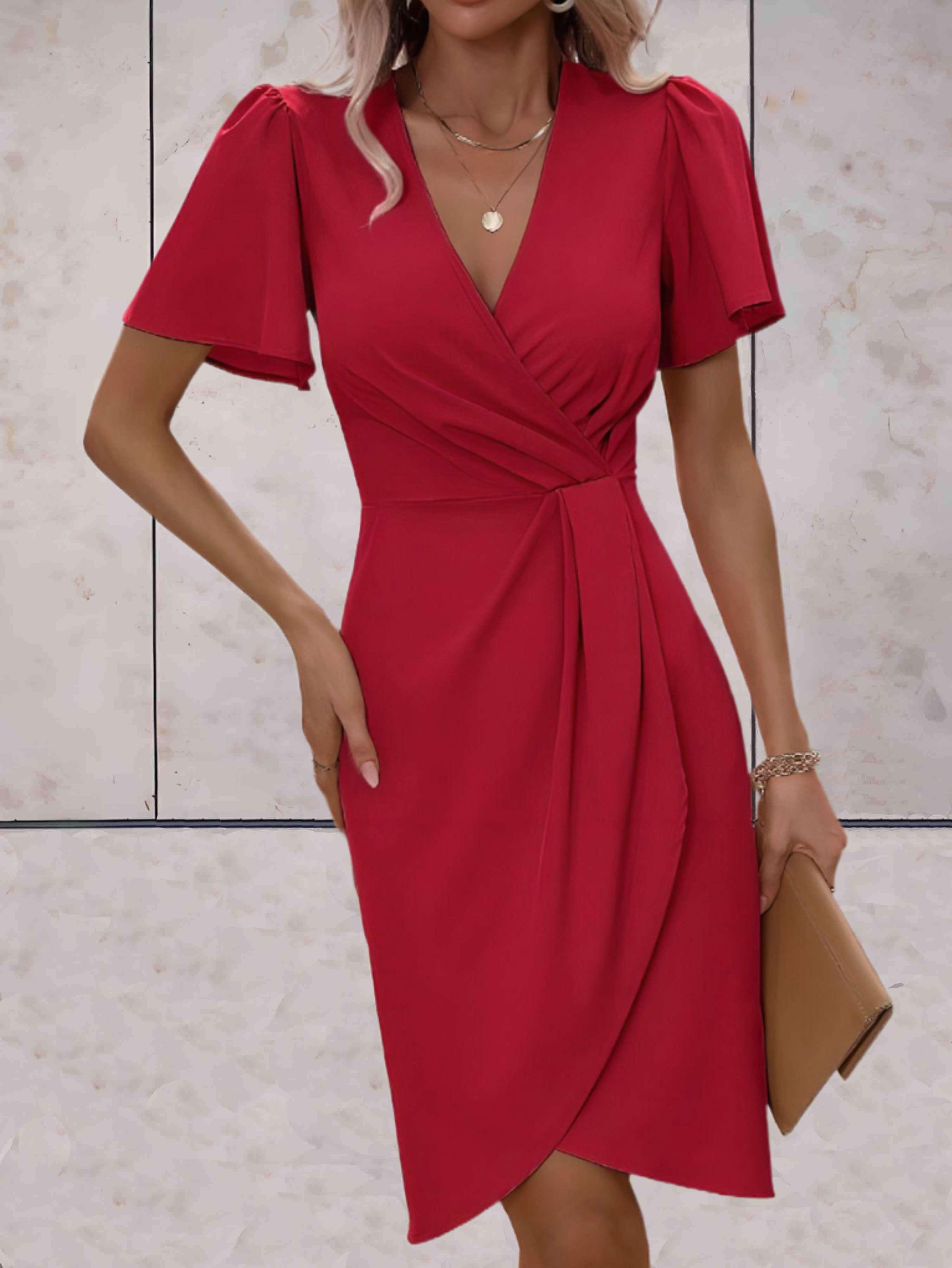 Bianca | Women's Classic V-Neck Wrap Dress-1