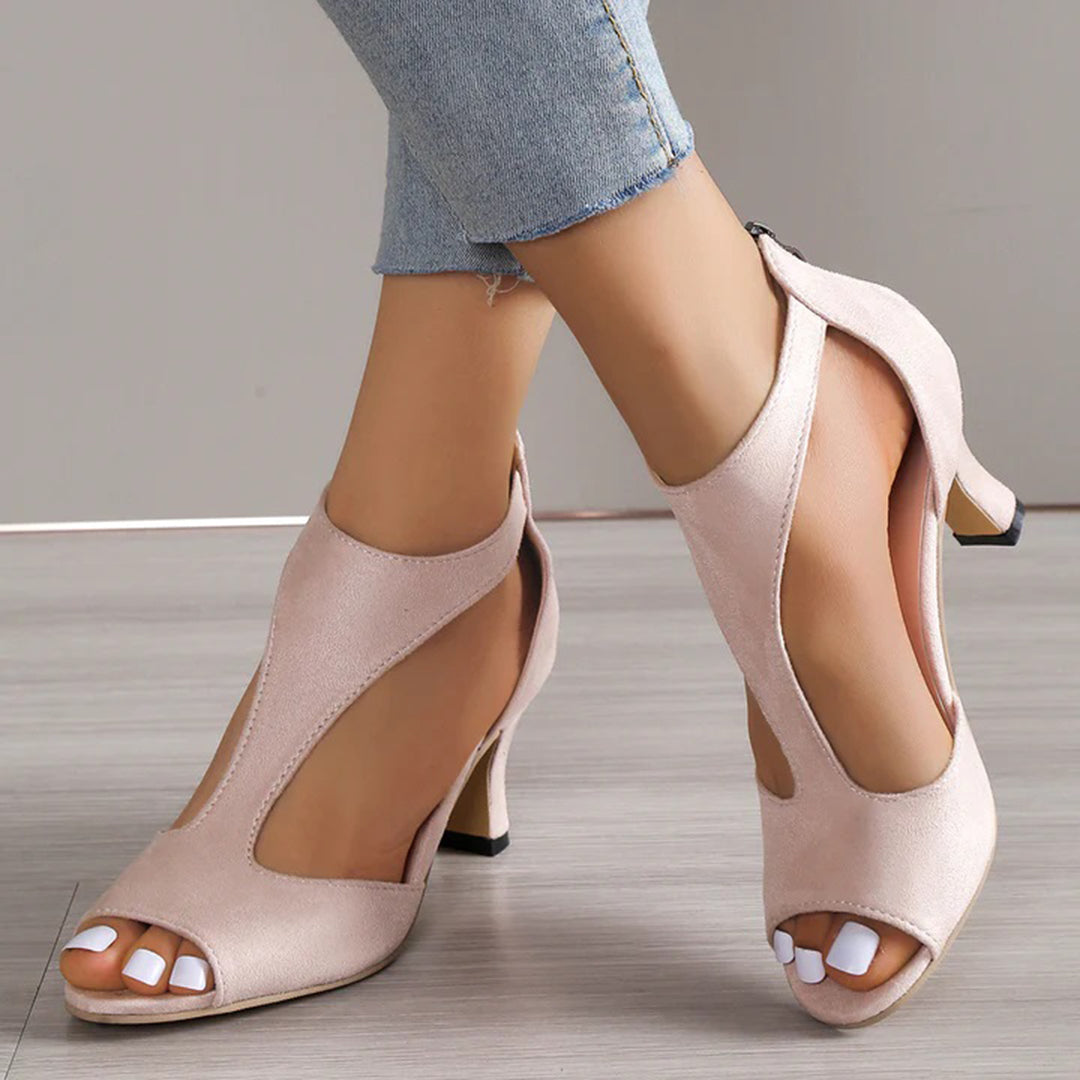 Women's PU Leather Sandals Elegant Peep-Toe-2