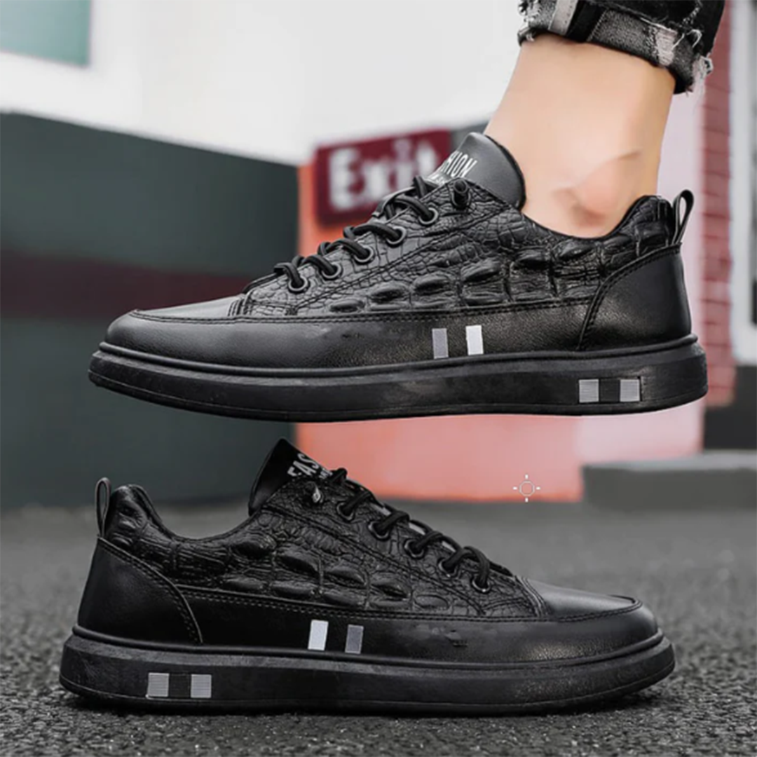 Men's PU Leather Sneakers Stylish Casual Trainers-5