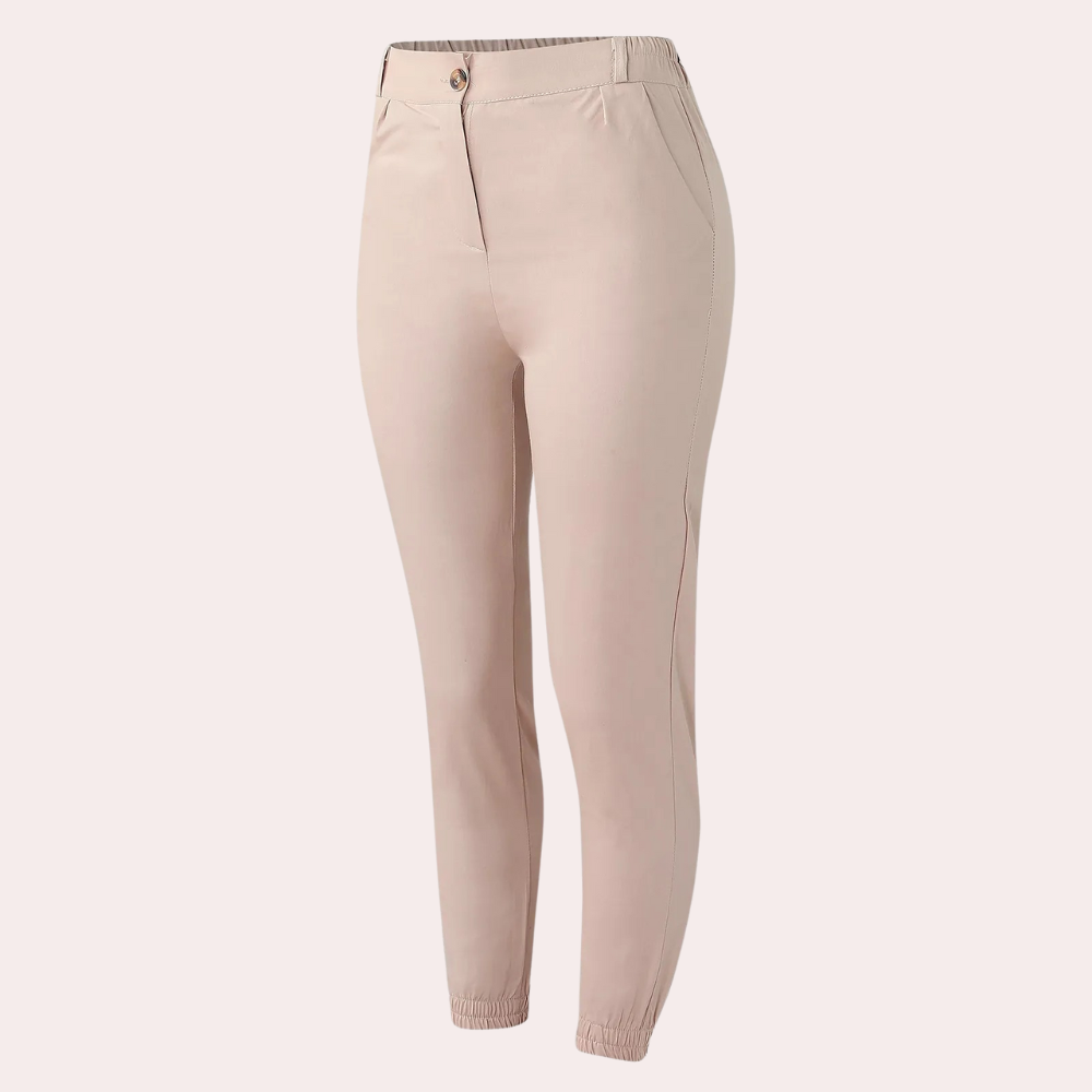 Women's Stretch Fabric Casual Pants High Waist-4