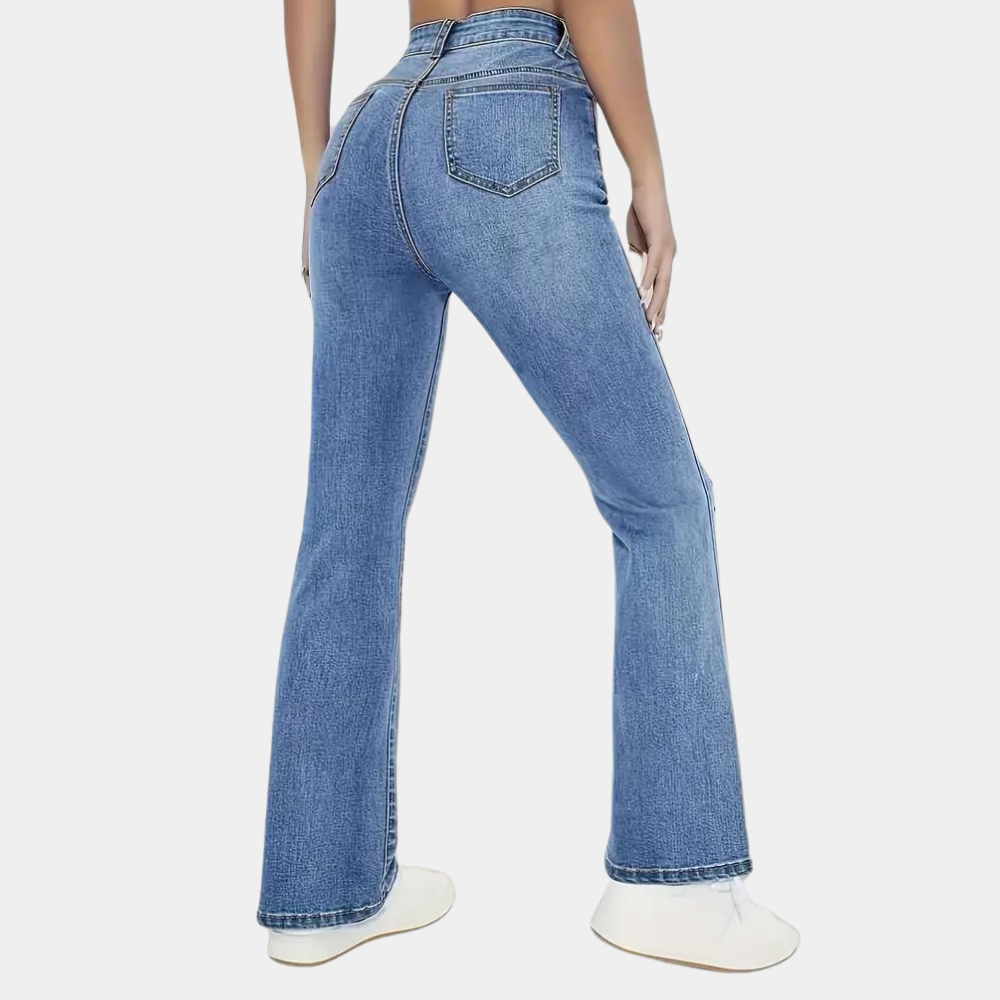 Women's High Waist Black Jeans-2