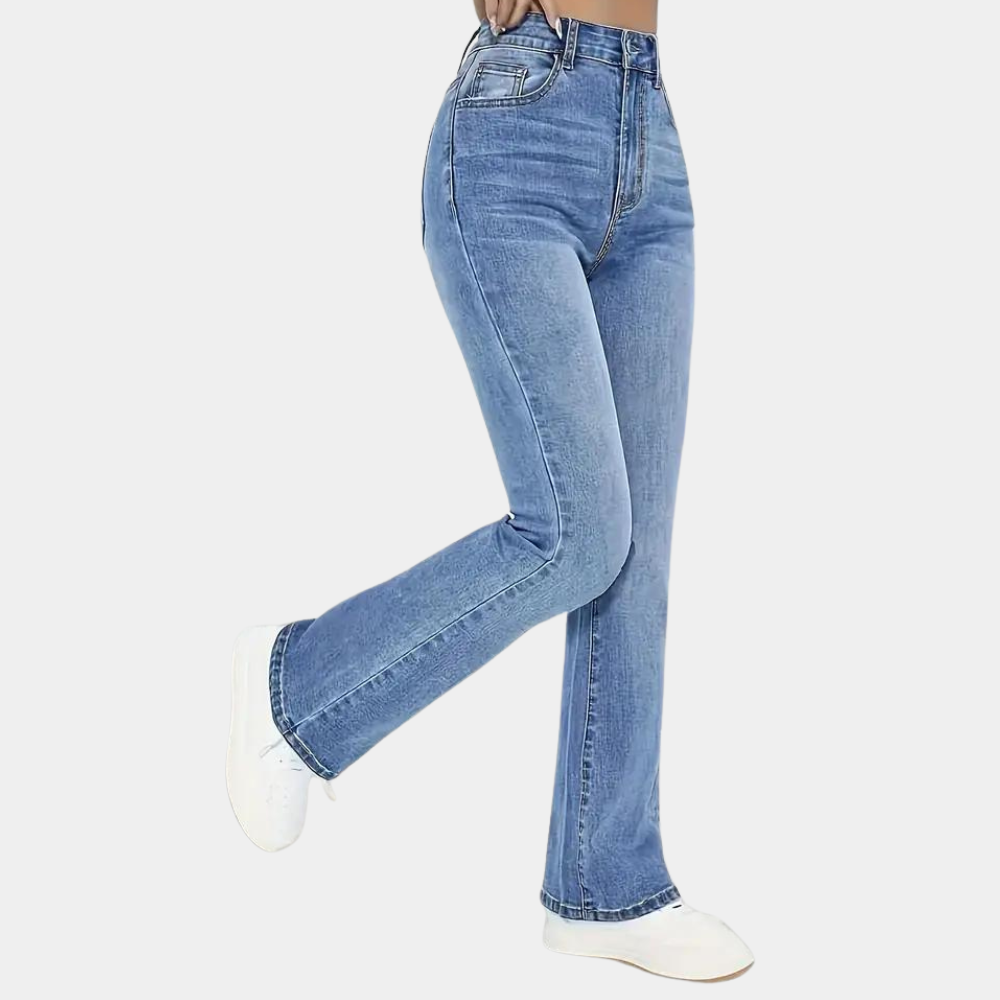 Women's High Waist Black Jeans-4