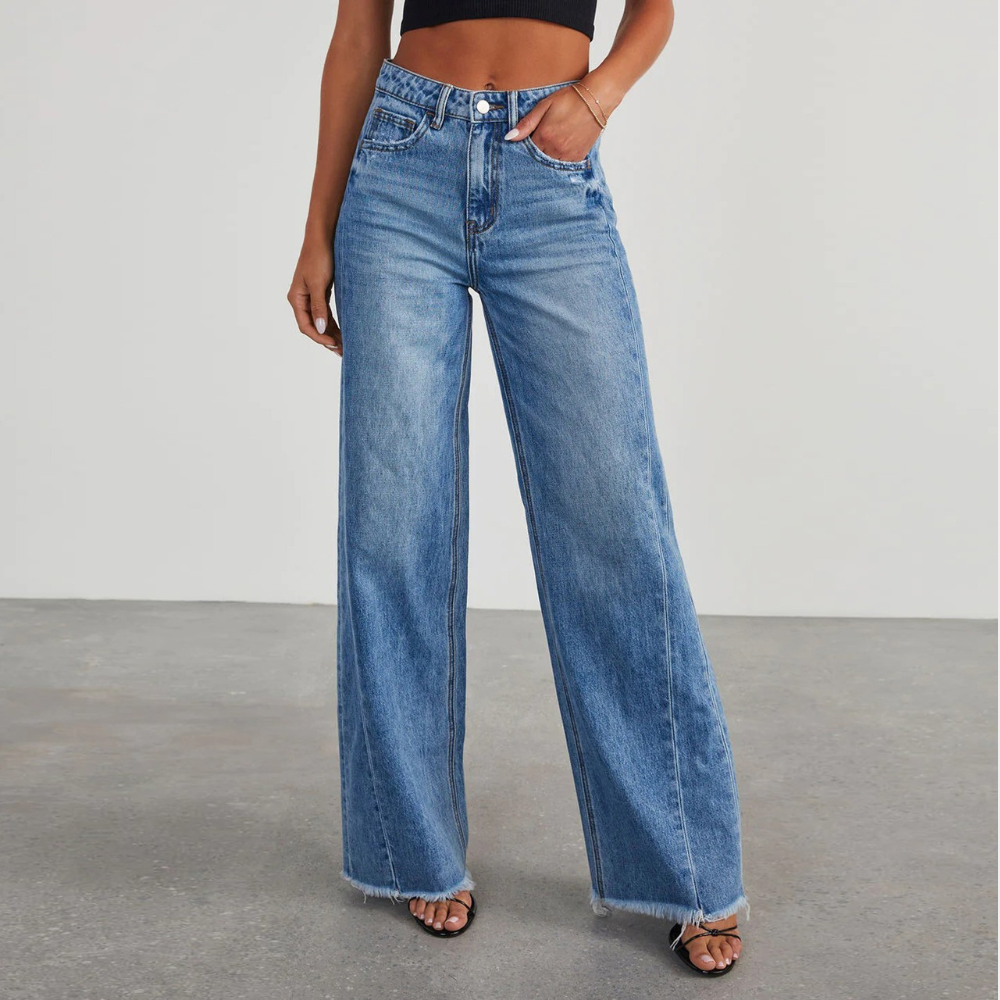 Women's High Waist Black Mom Jeans-2