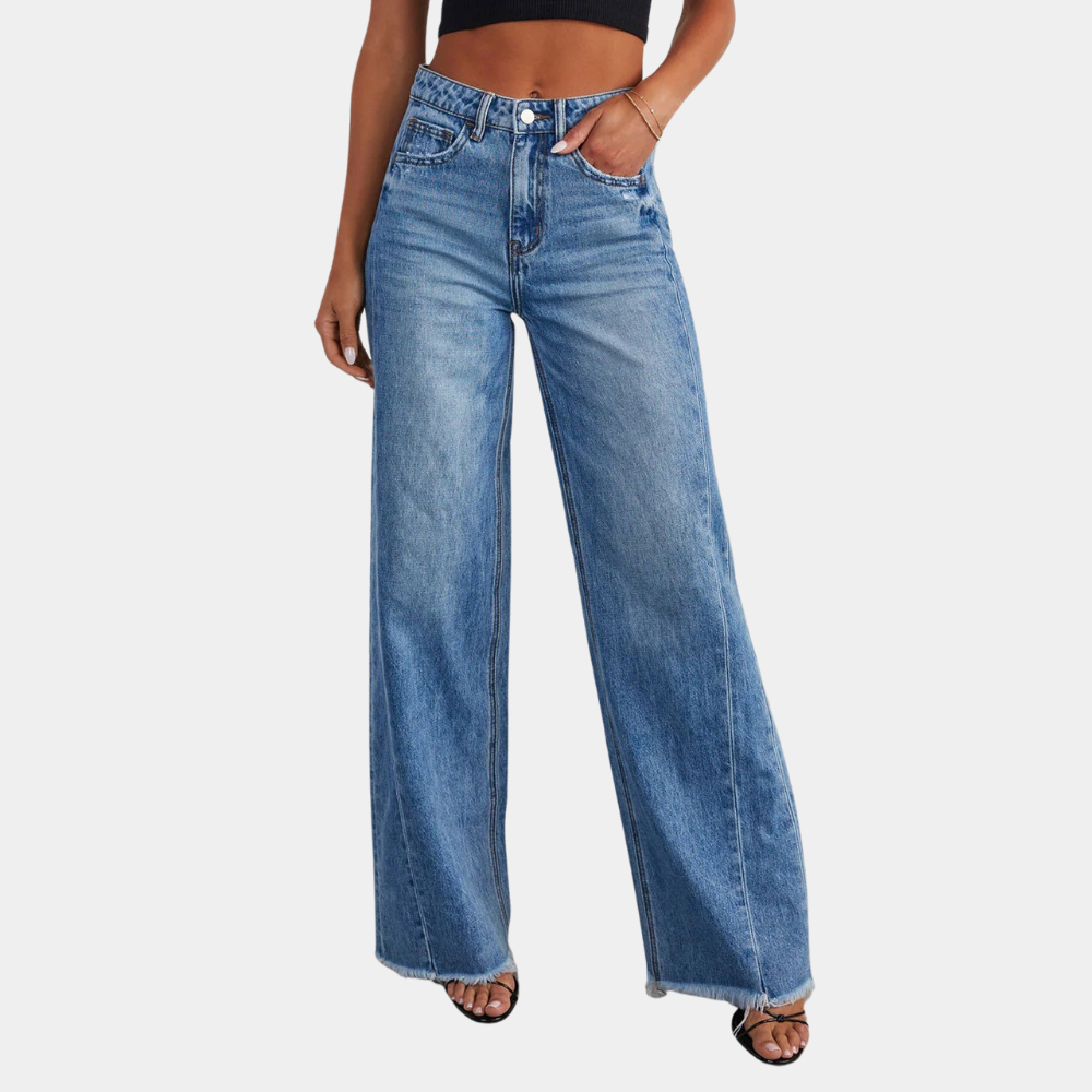 Women's High Waist Black Mom Jeans-1