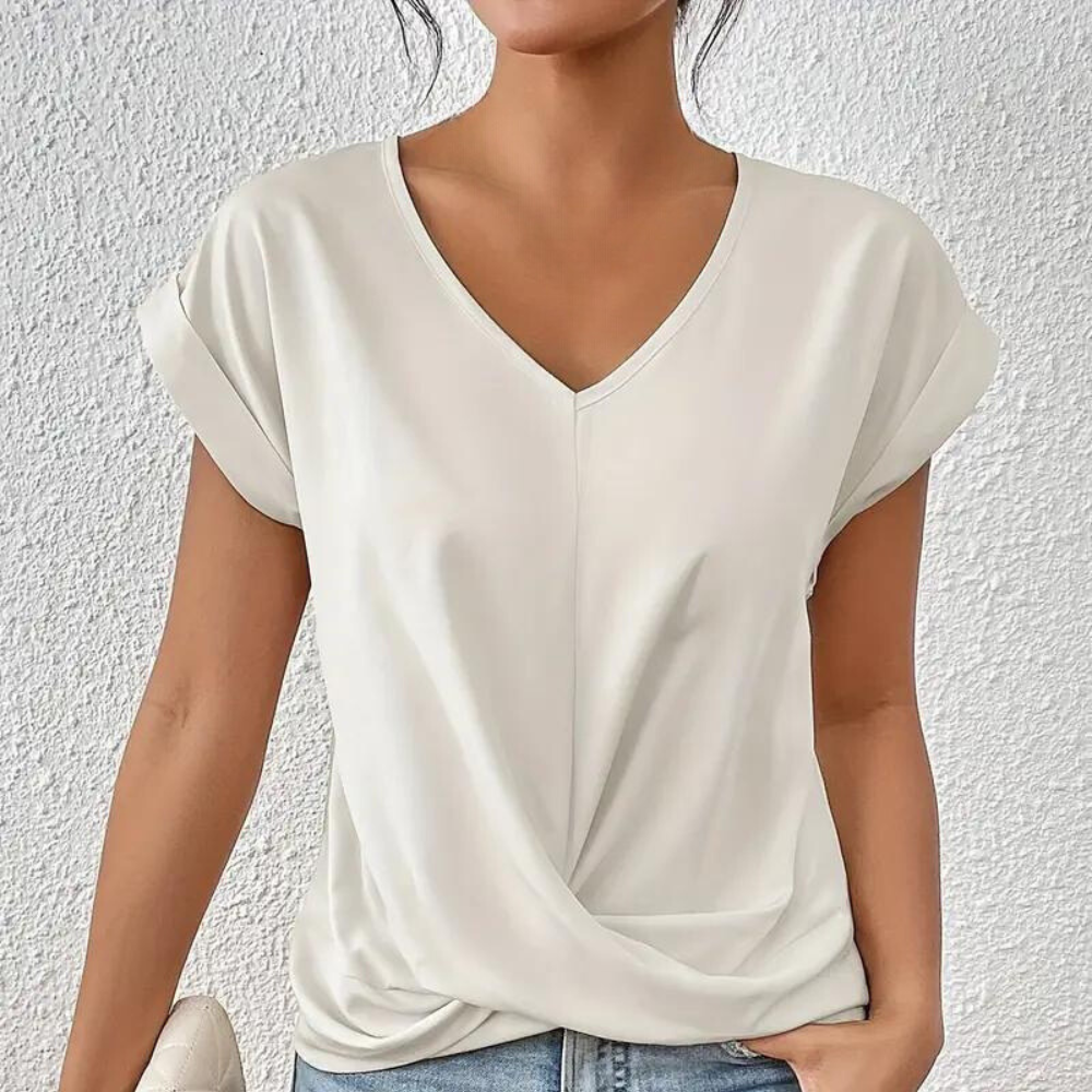 Women's V-Neck Sweater Soft Knit-1
