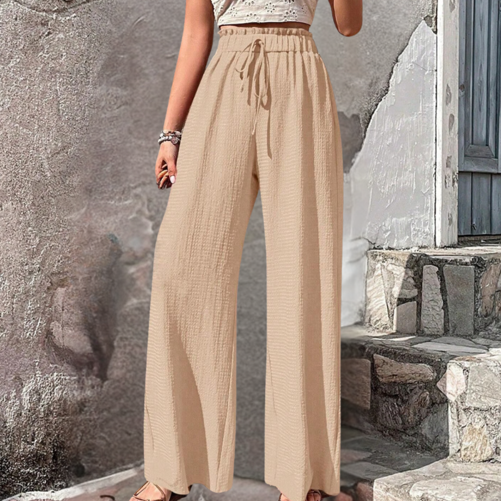 Women's Linen Wide Leg Pants-4