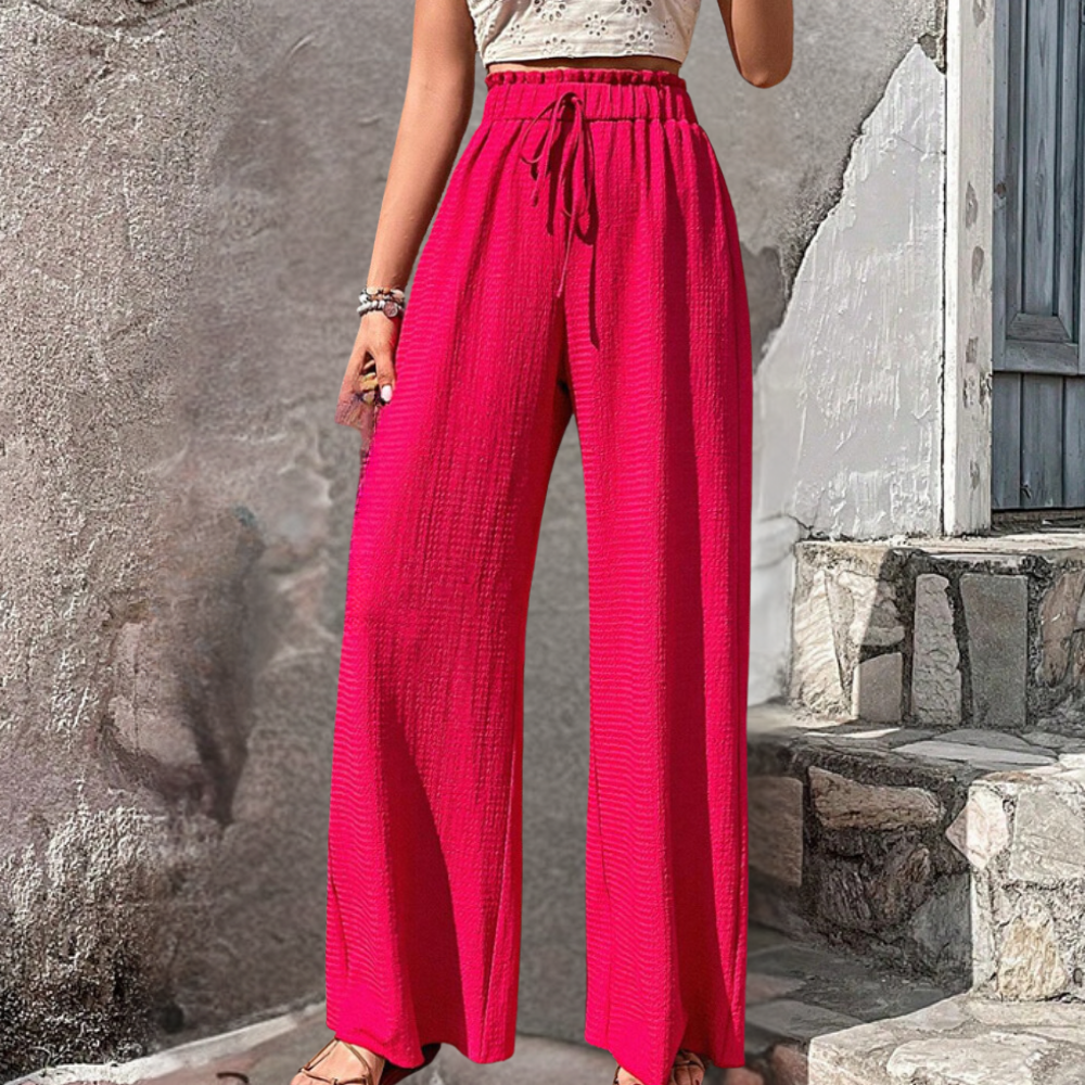 Women's Linen Wide Leg Pants-5