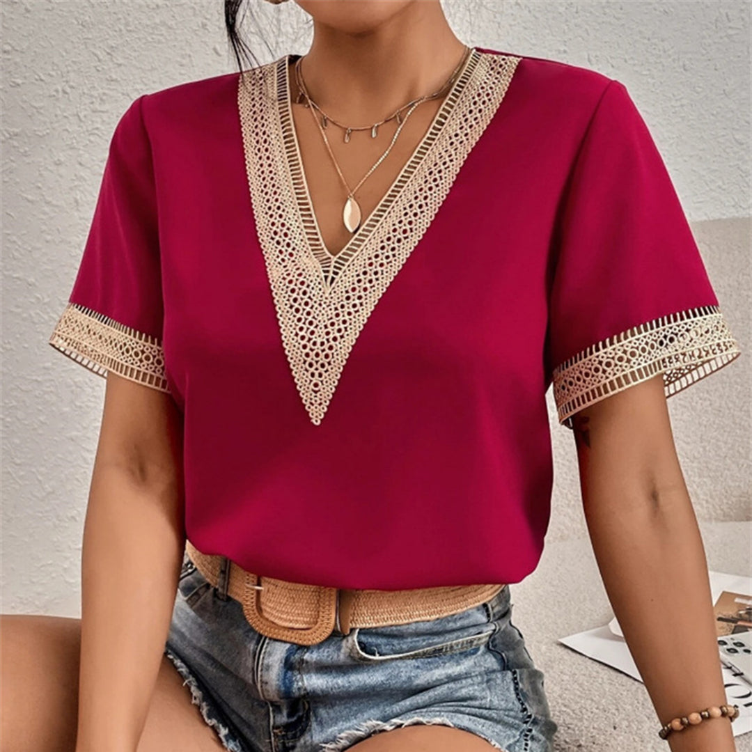 Variant image for Women's Polyester T-Shirt Loose Fit Elegant-16