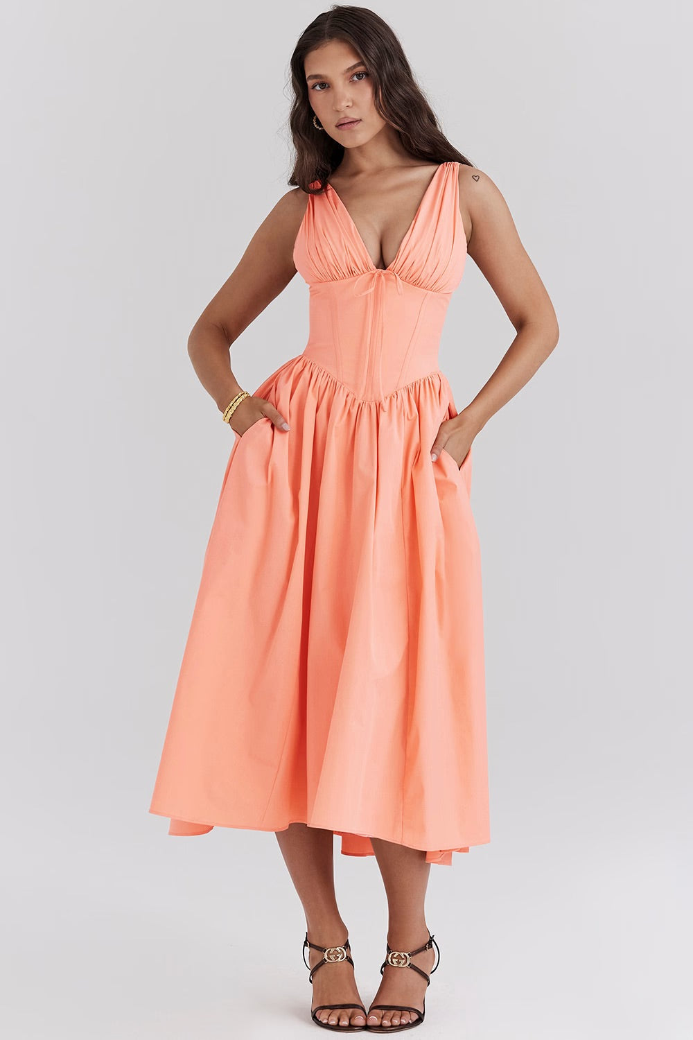 Women's Cotton Summer Dress Elegant Style-4