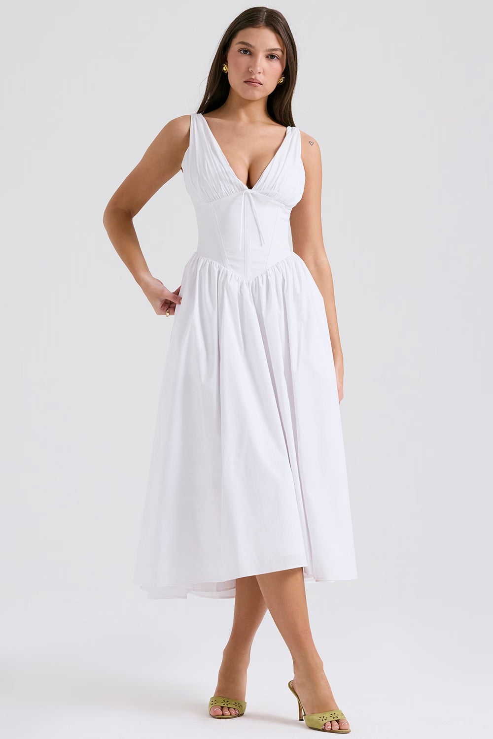 Women's Cotton Summer Dress Elegant Style-5