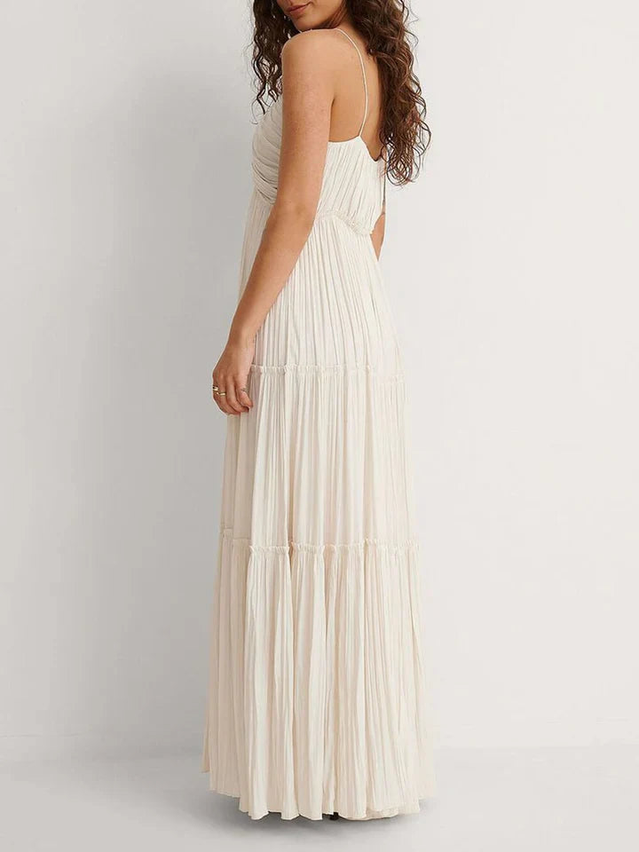 Women's Maxi Dress Pleated Summer Style-2