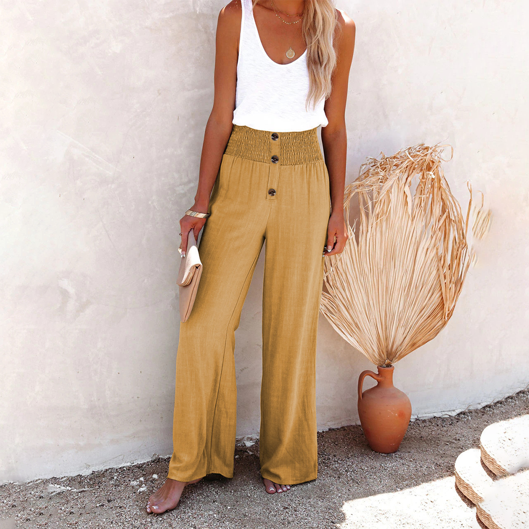 Variant image for Women's Polyester Wide Leg Pants High Waist Loose Fit-6
