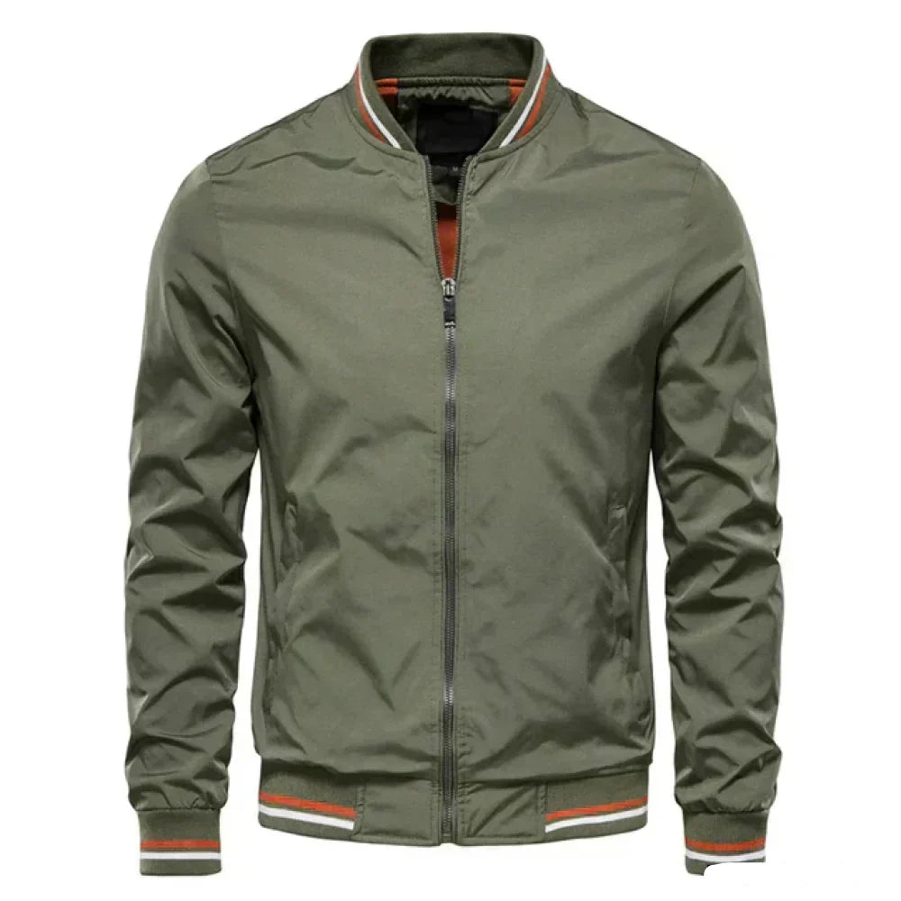 Men's Cotton Striped Bomber Jacket-2