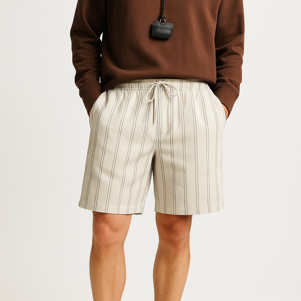 Men's Casual Striped Linen Shorts
