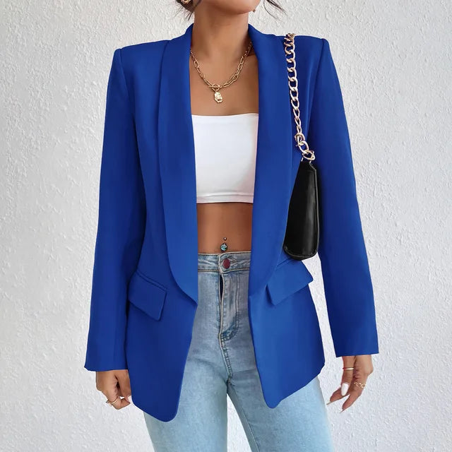 Women's Black Blazer Polyester-3