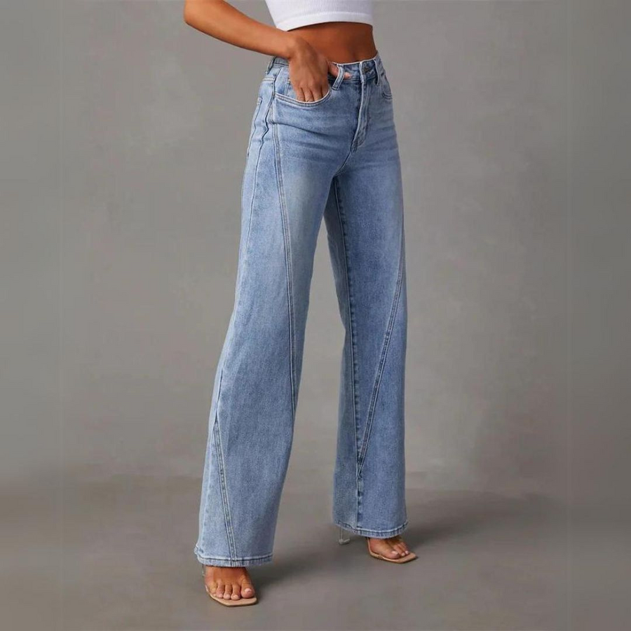 Women's Stretch Denim Flare Jeans High Waist-3